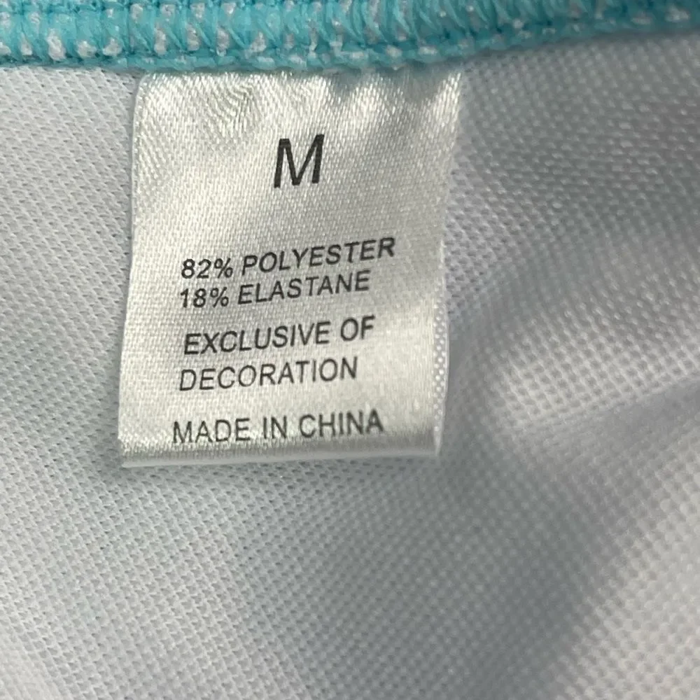 Tropical Print Women's Aqua Tankini Top - Picture 7 of 9